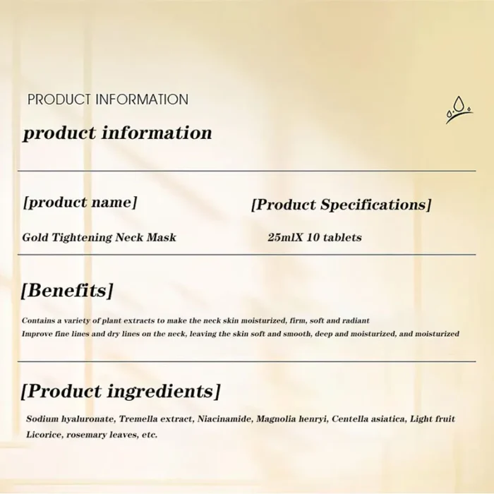 10pcs Gold Firming Neck Mask Moisturizing - Image 4