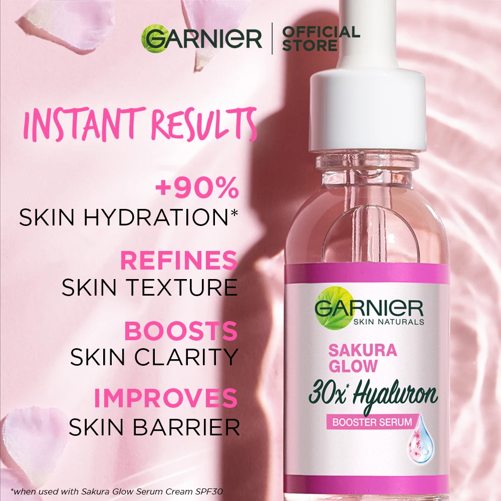 GARN Nier Nier Serum Sakura Glow 30x سيروم الترطيب المعزز للهيالورونيك 30 مل سيروم لشد البشرة 30 مل سيروم العناية بالوجه