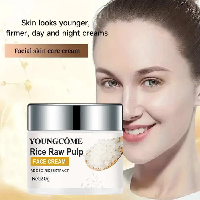 Rice Cream Promotes Elasticity Radiance MoisturizesNouriTheshes LocksMoisture Anti Aging Face Lifting Nourishing Repair Collagen - Image 4
