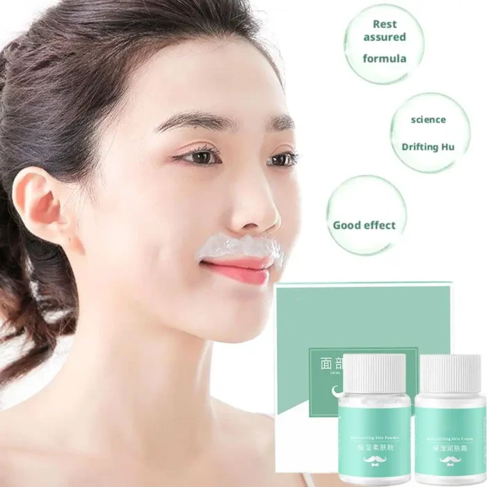 Facial Hair Removal Bleaching Kit Moustache Eyebrow Lightening Kit with Moisturizing Formula Gentle Skin-Friendly Whiten Cream - Image 4