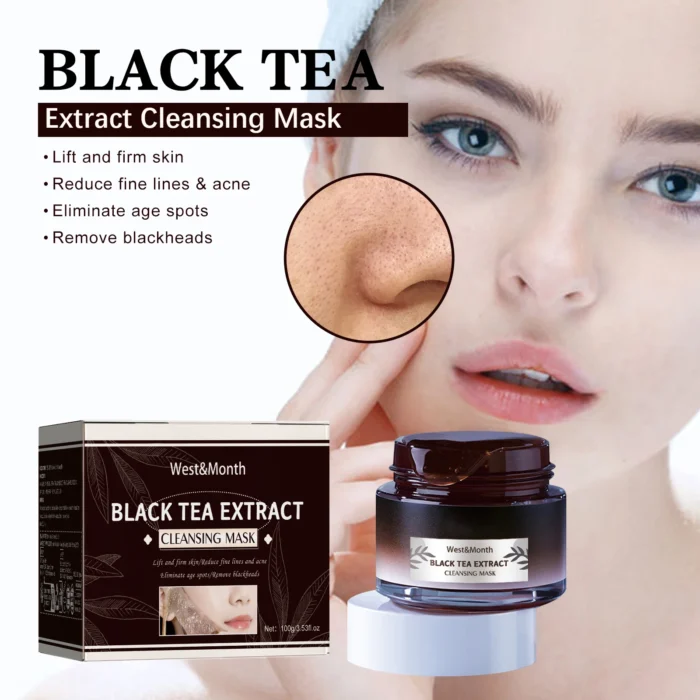 West&Month Black Tea Facial MaskCleanse PoresApplication MaskBrighten PoresBrighten ComplexionRejuvenate Facial Mask - Image 2