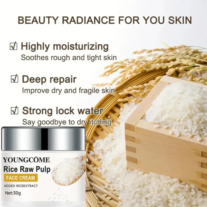 Rice Cream Promotes Elasticity Radiance MoisturizesNouriTheshes LocksMoisture Anti Aging Face Lifting Nourishing Repair Collagen - Image 5